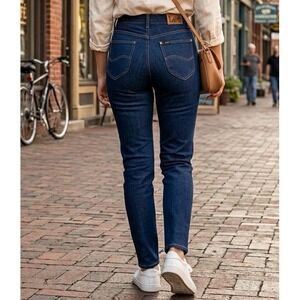 Y2K Lee 305 Womens Jeans Size 16 Med Dark Wash Made in USA Union Made NWT